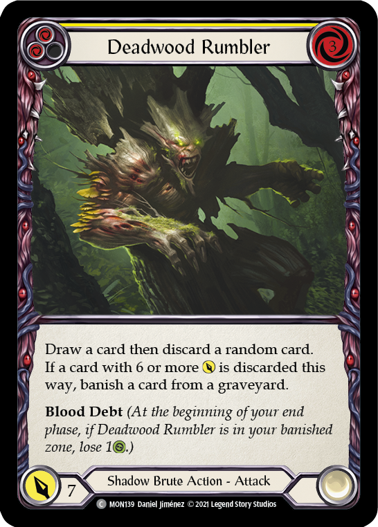 Deadwood Rumbler (Yellow) [MON139-RF] (Monarch)  1st Edition Rainbow Foil | Good Games Morley