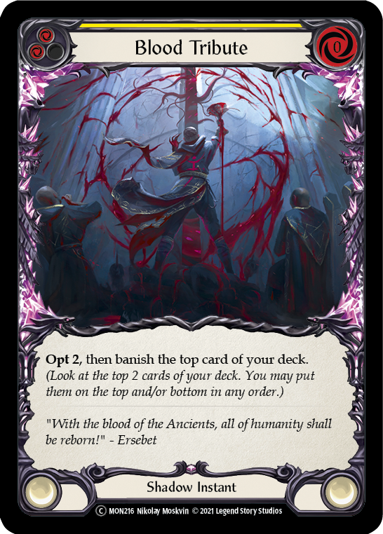 Blood Tribute (Yellow) [U-MON216] (Monarch Unlimited)  Unlimited Normal | Good Games Morley
