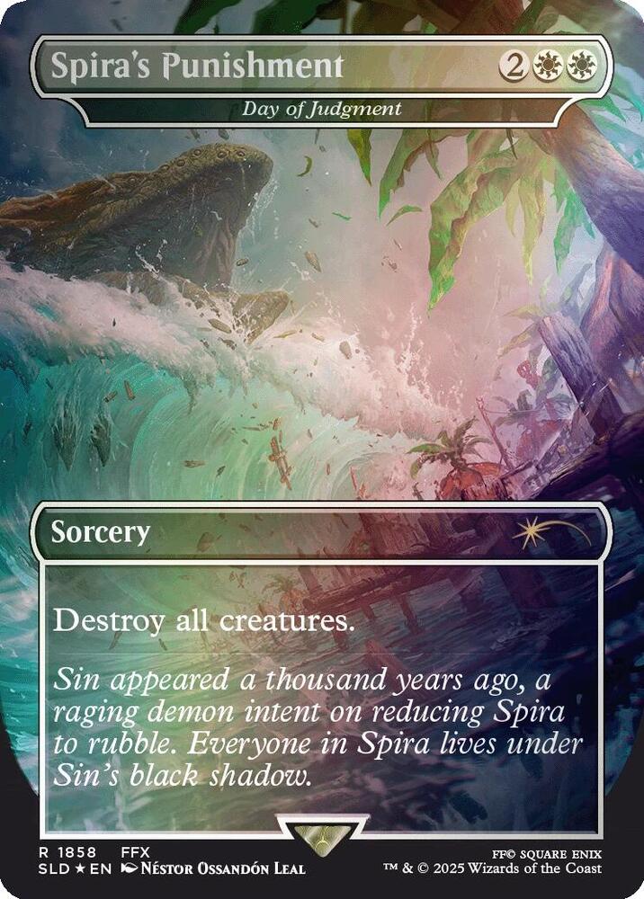 Spira's Punishment // Day of Judgment 1858 (Secret Lair Drop Series)  - Borderless Rainbow Foil | Good Games Morley