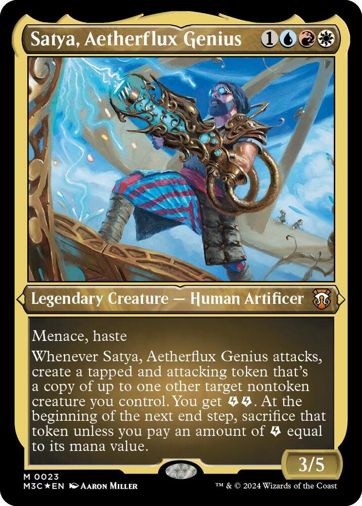 Satya, Aetherflux Genius 23/411 (Commander: Modern Horizons 3)  - Etched Foil | Good Games Morley
