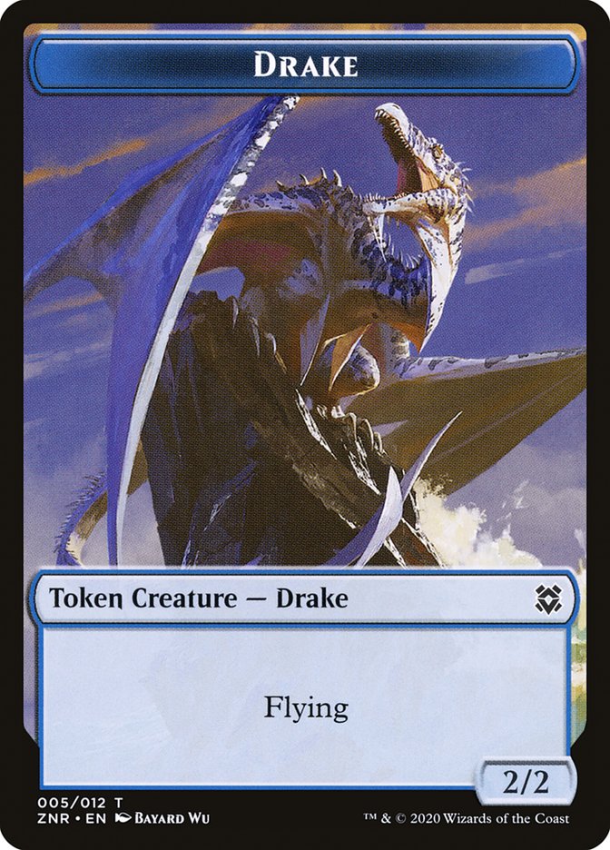 Construct // Drake Double-Sided Token [Zendikar Rising Tokens] | Good Games Morley