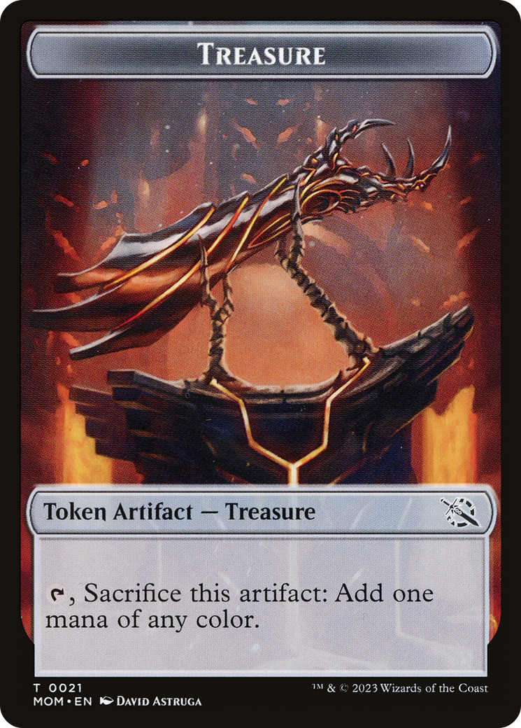 Treasure (21) // Wrenn and Realmbreaker Emblem Double-Sided Token [March of the Machine Tokens] | Good Games Morley