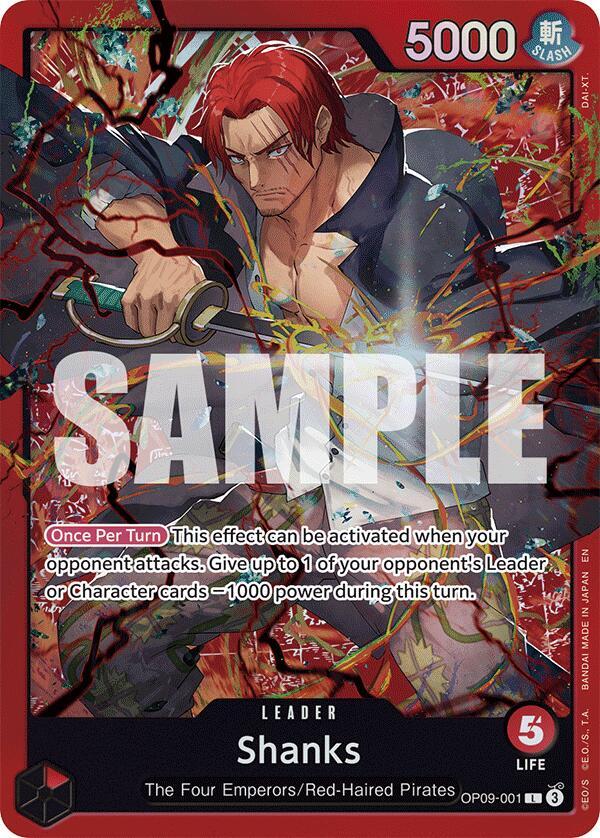 Shanks (Reprint) OP09-001 (Starter Deck 23: RED Shanks)  - Foil | Good Games Morley
