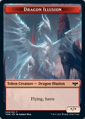 Blood // Dragon Illusion Double-Sided Token [Innistrad: Crimson Vow Tokens] | Good Games Morley