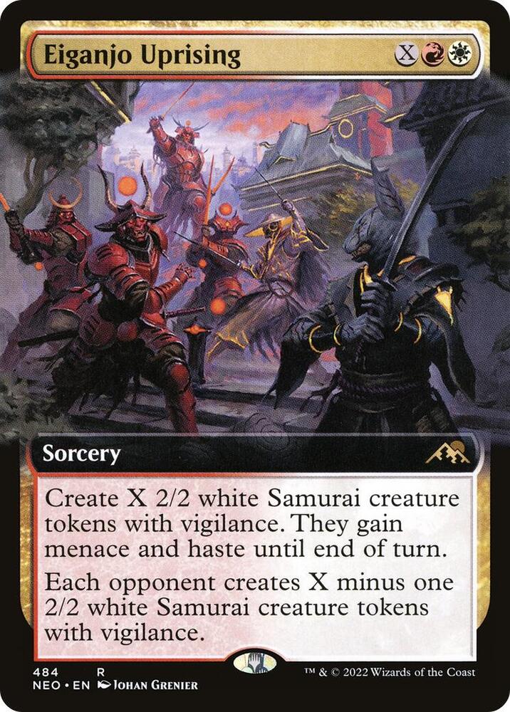 Eiganjo Uprising 484/302 (Kamigawa: Neon Dynasty)  - Extended Art | Good Games Morley