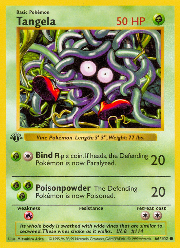 Tangela (66/102) (Shadowless) [Base Set 1st Edition] | Good Games Morley