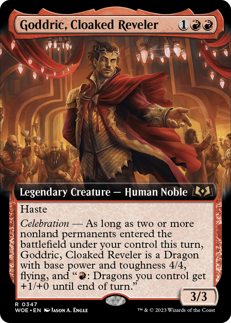 Goddric, Cloaked Reveler (Extended Art) [Wilds of Eldraine] | Good Games Morley