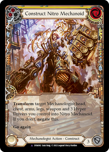 Construct Nitro Mechanoid // Nitro Mechanoid (Marvel) [DYN092] (Dynasty)  Cold Foil | Good Games Morley