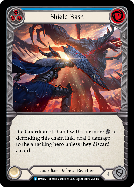 Shield Bash (Blue) [DYN032] (Dynasty)  Rainbow Foil | Good Games Morley