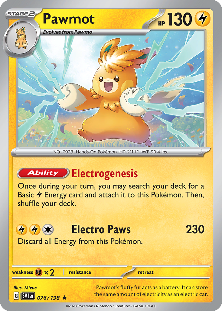 Pawmot (076/198) (Line Holo) [Scarlet & Violet: Base Set] | Good Games Morley