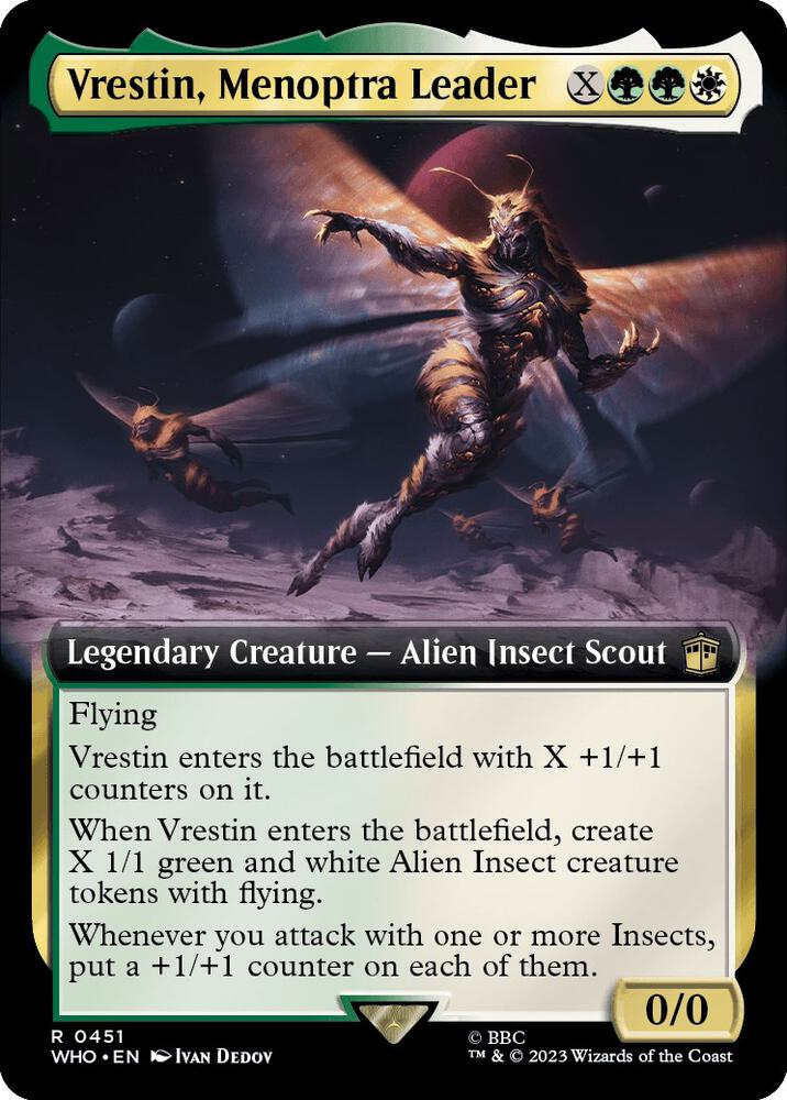 Vrestin, Menoptra Leader 451/331 (Universes Beyond: Doctor Who)  - Extended Art Foil | Good Games Morley