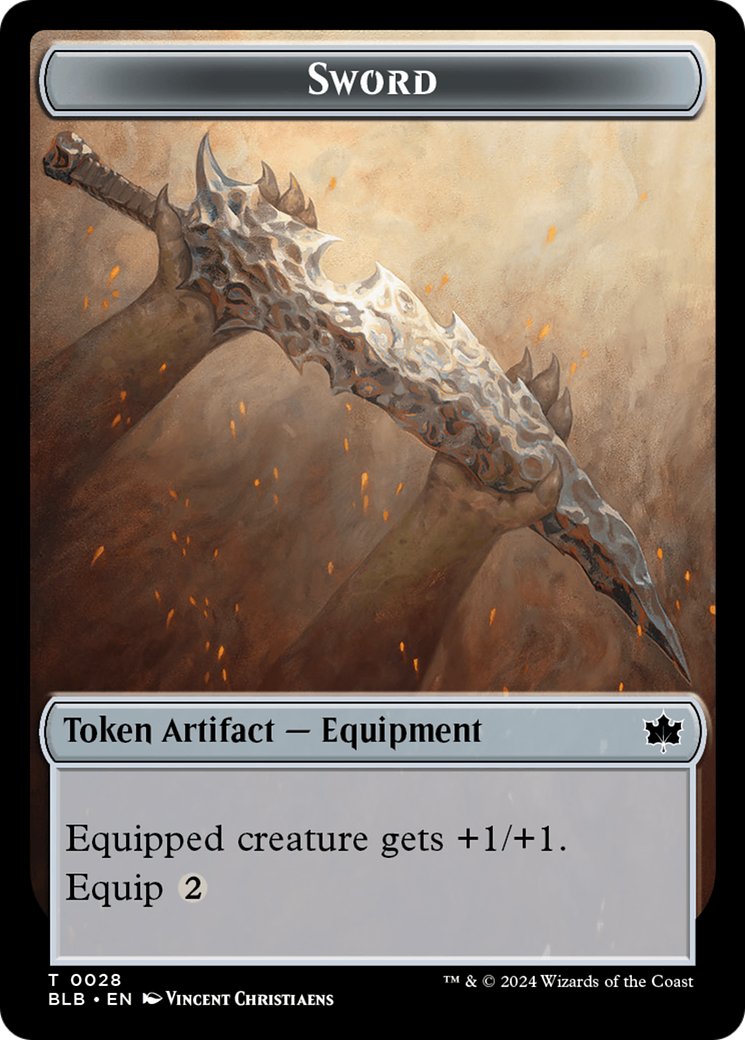 Sword Token [Bloomburrow Tokens] | Good Games Morley