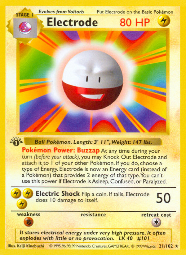 Electrode (21/102) (Shadowless) [Base Set 1st Edition] | Good Games Morley