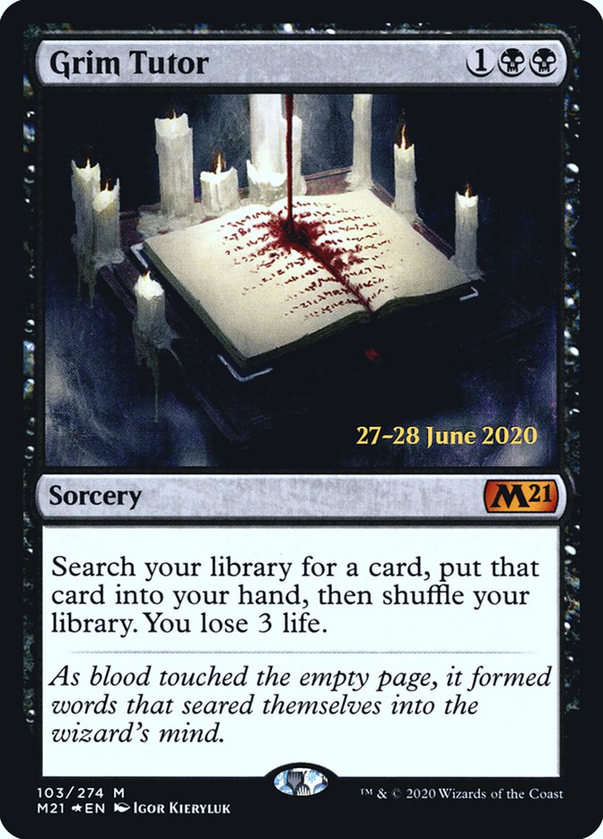 Grim Tutor [Core Set 2021 Prerelease Promos] | Good Games Morley