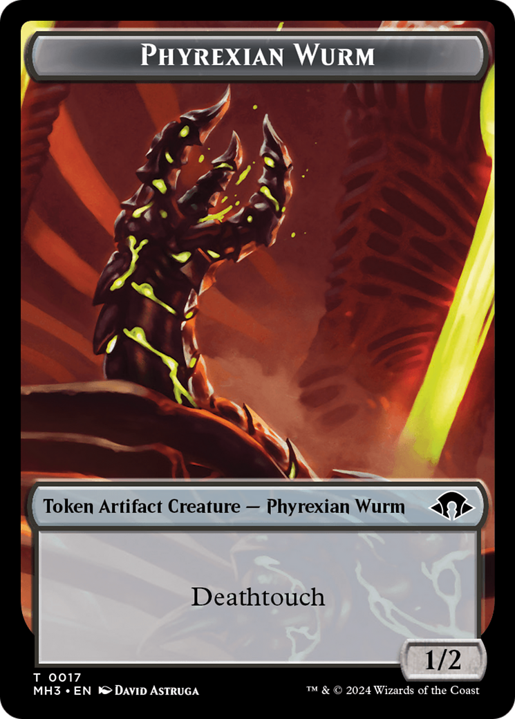 Servo // Phyrexian Wurm (0017) Double-Sided Token [Modern Horizons 3 Tokens] | Good Games Morley
