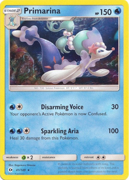 Primarina (41/149) (Water Web Holo) [Sun & Moon: Base Set] | Good Games Morley