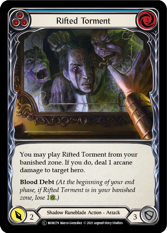 Rifted Torment (Blue) [U-MON179-RF] (Monarch Unlimited)  Unlimited Rainbow Foil | Good Games Morley
