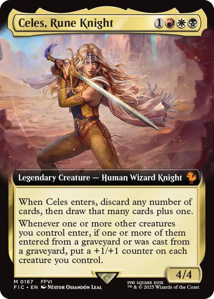 Celes, Rune Knight 167 (Commander: FINAL FANTASY)  - Extended Art Foil | Good Games Morley