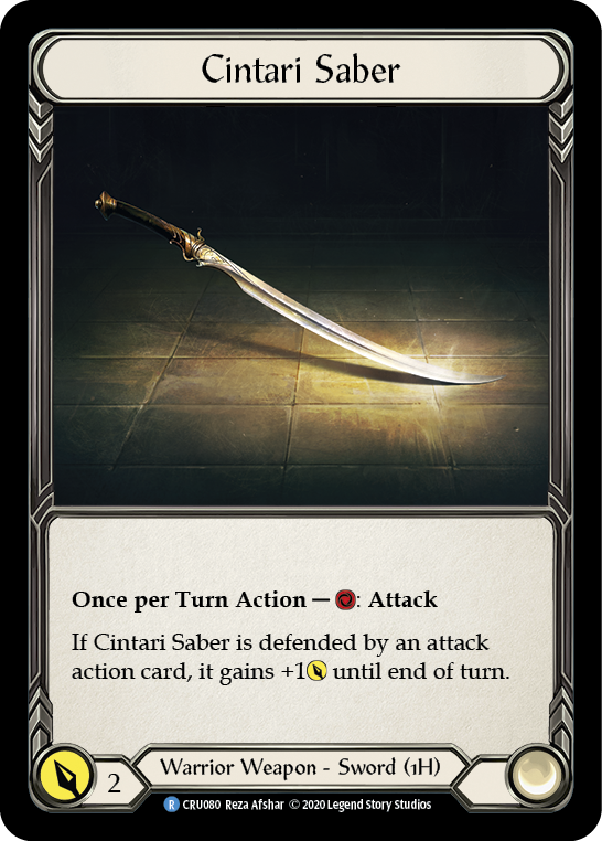 Cintari Saber [CRU080] (Crucible of War)  1st Edition Cold Foil | Good Games Morley