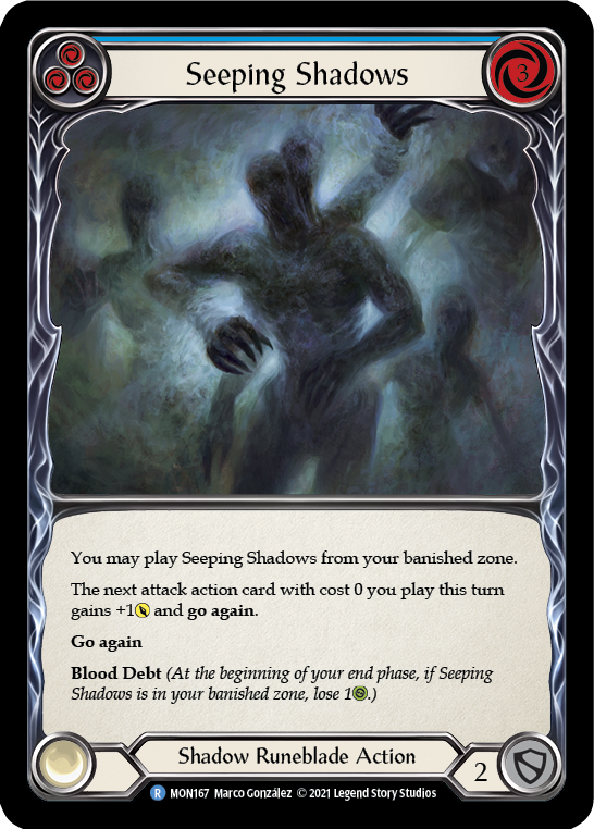 Seeping Shadows (Blue) [MON167-RF] (Monarch)  1st Edition Rainbow Foil | Good Games Morley