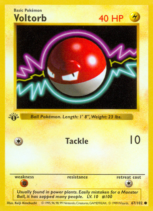 Voltorb (67/102) (Shadowless) [Base Set 1st Edition] | Good Games Morley