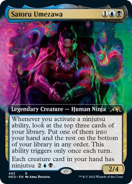 Satoru Umezawa 493 (Kamigawa: Neon Dynasty)  - Extended Art Foil | Good Games Morley