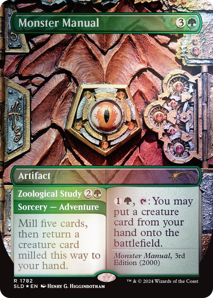 Monster Manual // Zoological Study 1782 (Secret Lair Drop Series)  - Borderless Rainbow Foil | Good Games Morley