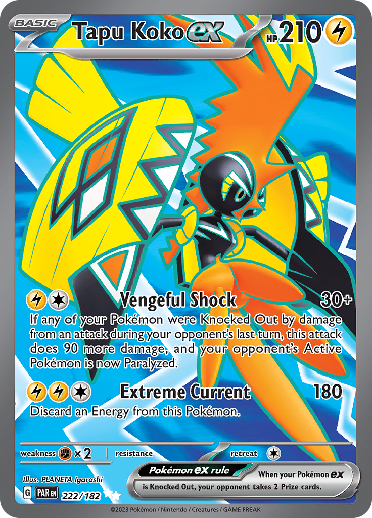 Tapu Koko ex (222/182) [Scarlet & Violet: Paradox Rift] | Good Games Morley