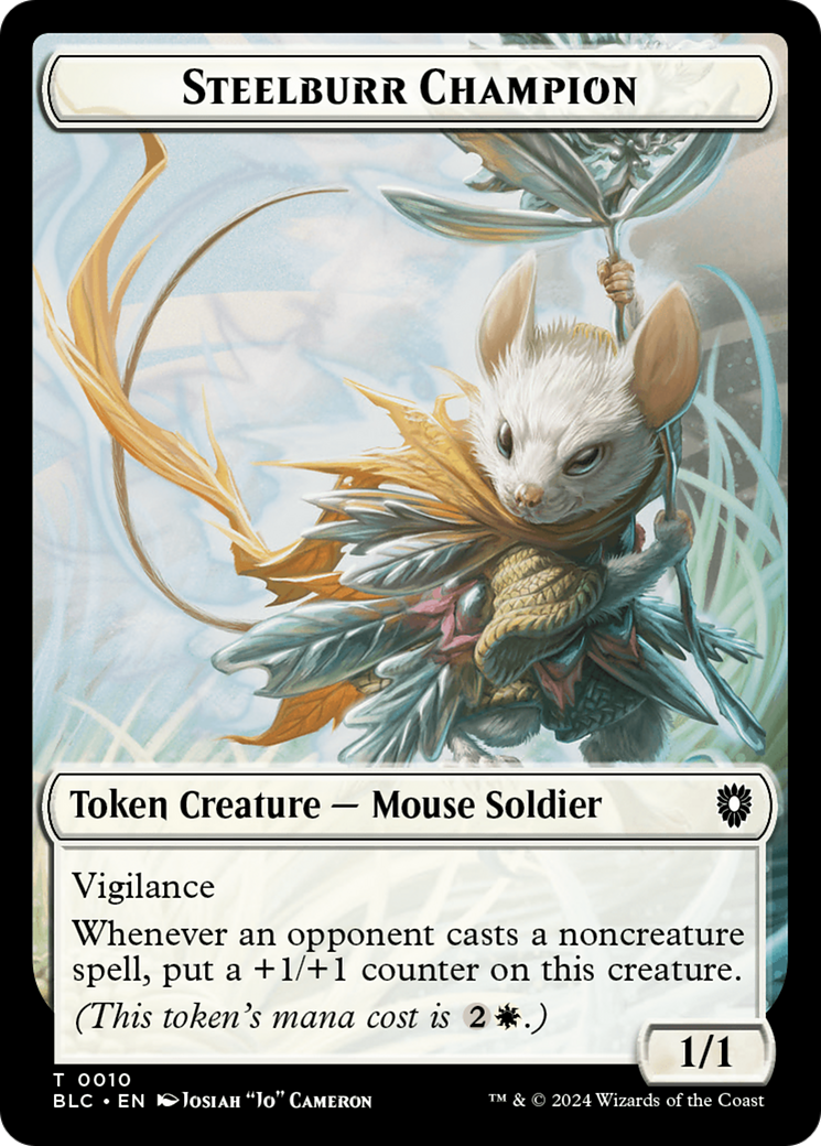 Steelburr Champion // Squid Double-Sided Token [Bloomburrow Commander Tokens] | Good Games Morley