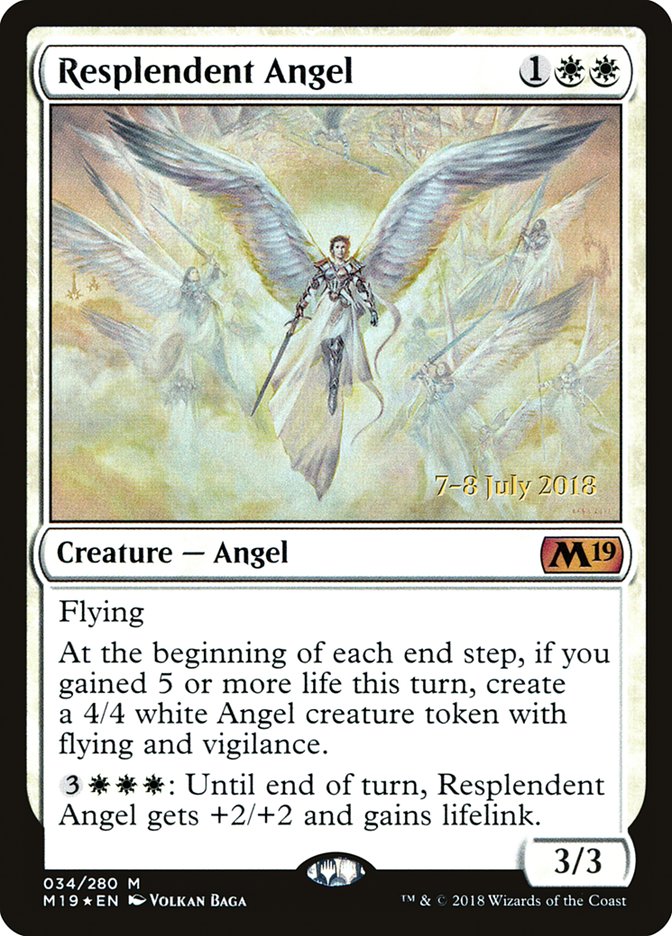 Resplendent Angel [Core Set 2019 Prerelease Promos] | Good Games Morley