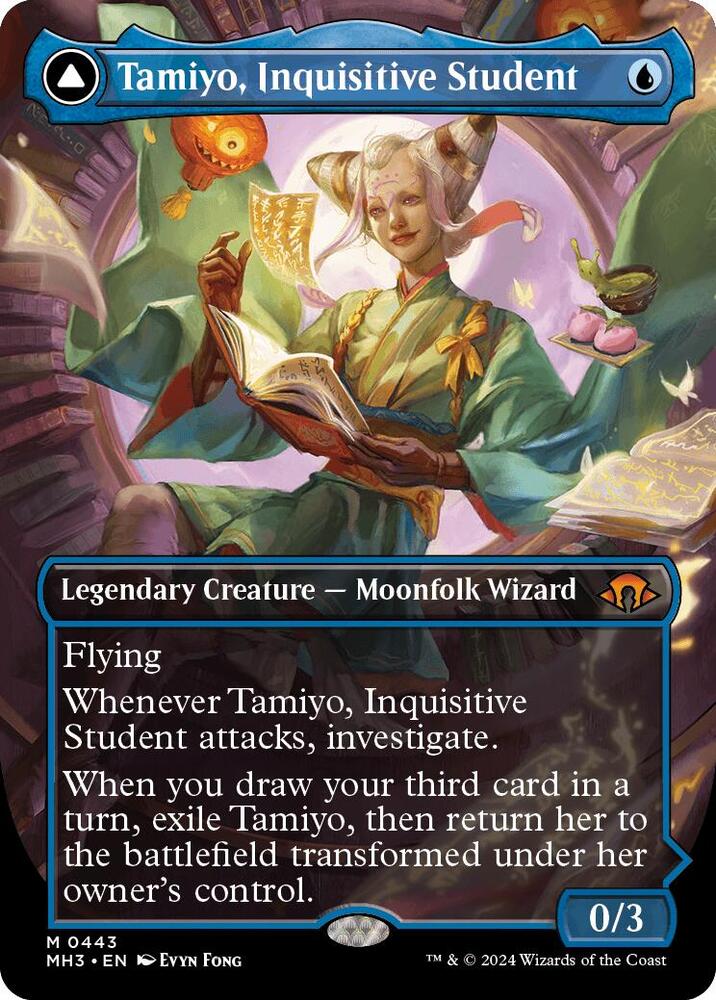 Tamiyo, Inquisitive Student // Tamiyo, Seasoned Scholar 443 (Modern Horizons 3)  - Borderless Foil | Good Games Morley