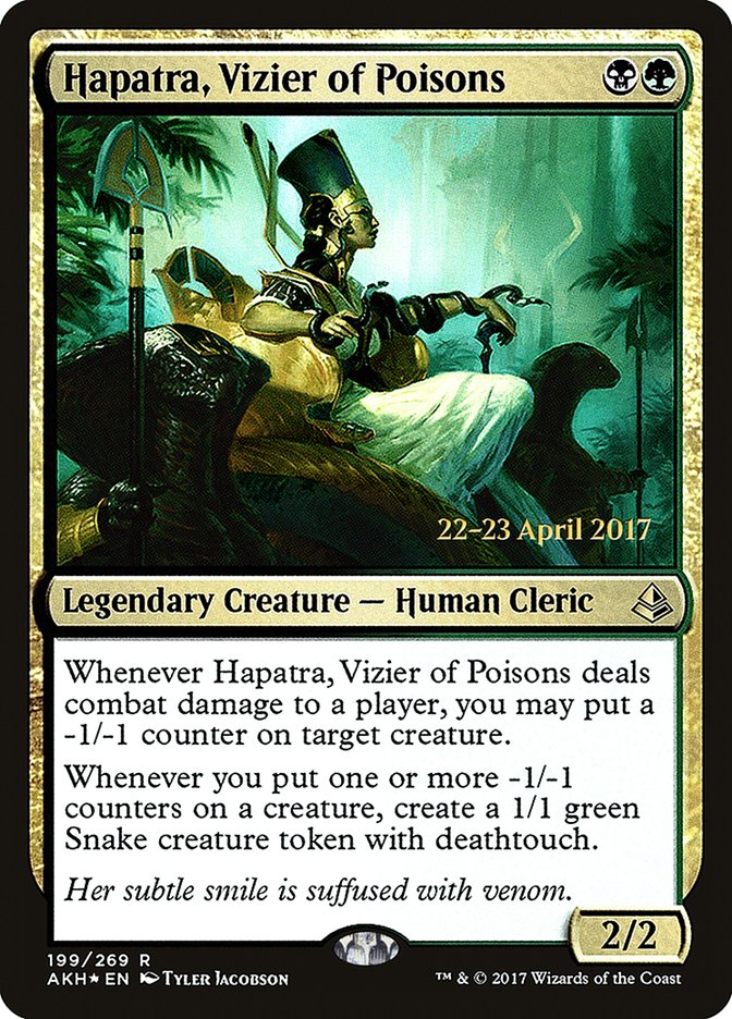 Hapatra, Vizier of Poisons [Amonkhet Prerelease Promos] | Good Games Morley