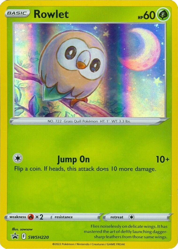 Rowlet (SWSH220) (Cosmos Holo) [Sword & Shield: Black Star Promos] | Good Games Morley