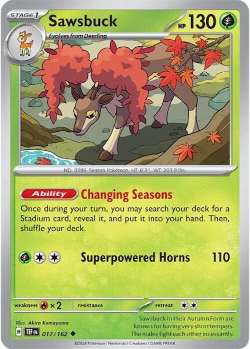 Sawsbuck 017/162 (SV05: Temporal Forces)  - Reverse Holofoil | Good Games Morley