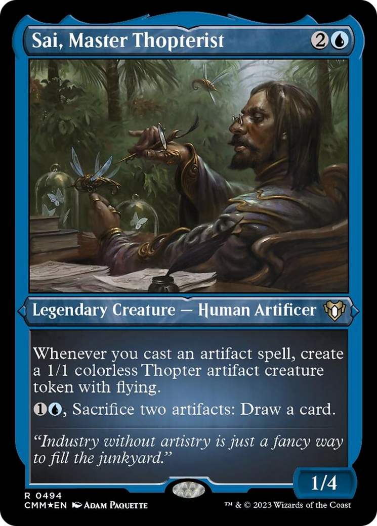 Sai, Master Thopterist (Foil Etched) [Commander Masters] | Good Games Morley