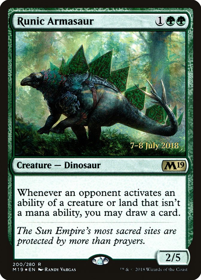 Runic Armasaur [Core Set 2019 Prerelease Promos] | Good Games Morley