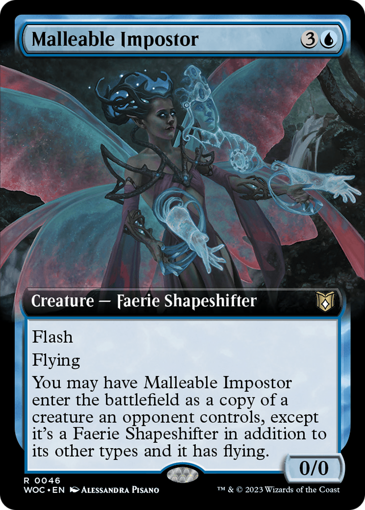 Malleable Impostor (Extended Art) [Wilds of Eldraine Commander] | Good Games Morley