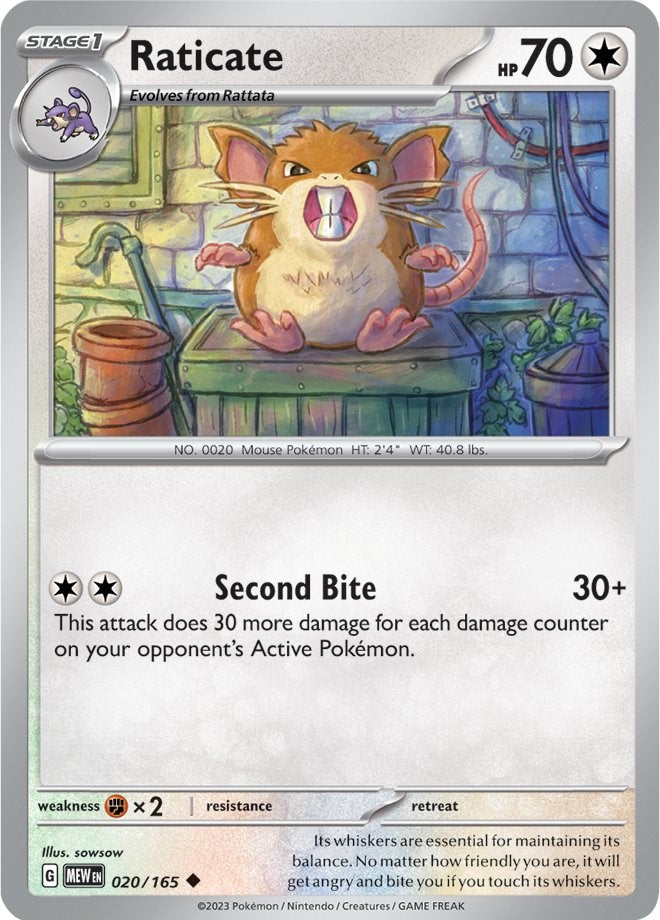 Raticate (020/165) [Scarlet & Violet 151] | Good Games Morley