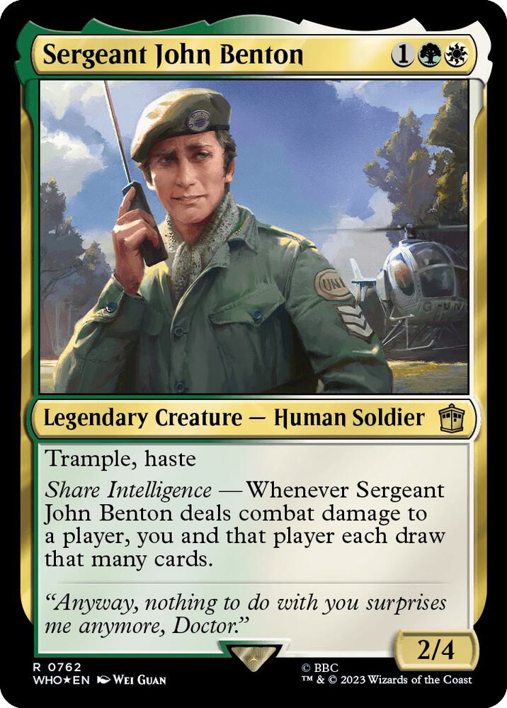 Sergeant John Benton 762/331 (Universes Beyond: Doctor Who)  - Surge Foil | Good Games Morley