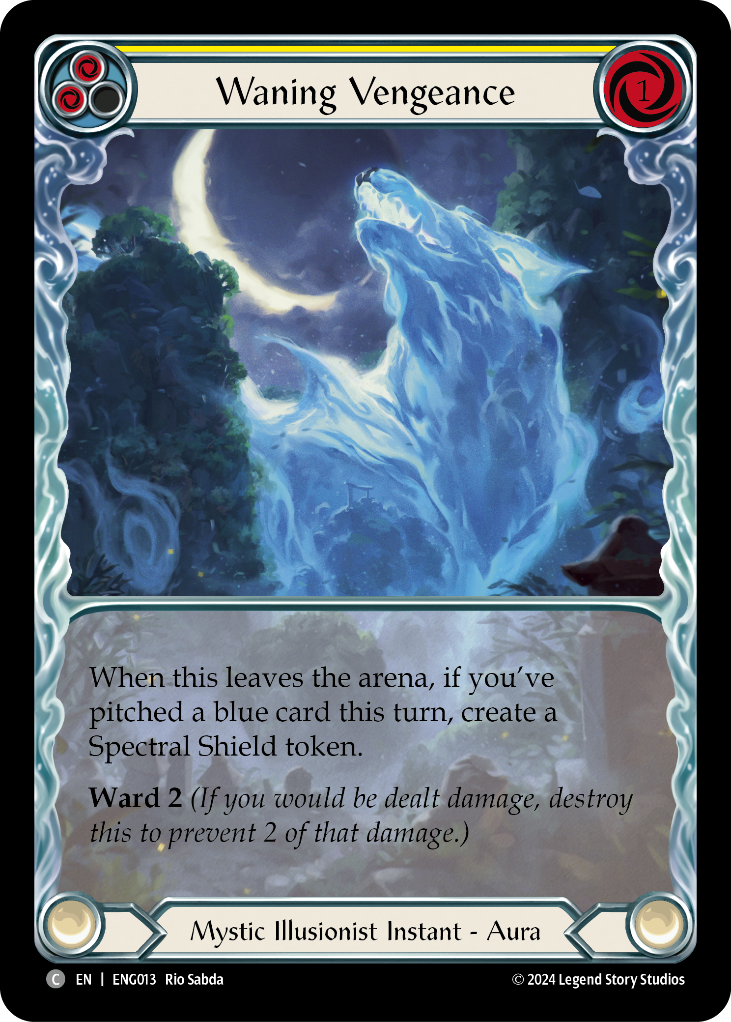 Waning Vengeance (Yellow) [ENG013] (Part the Mistveil Enigma Blitz Deck) | Good Games Morley