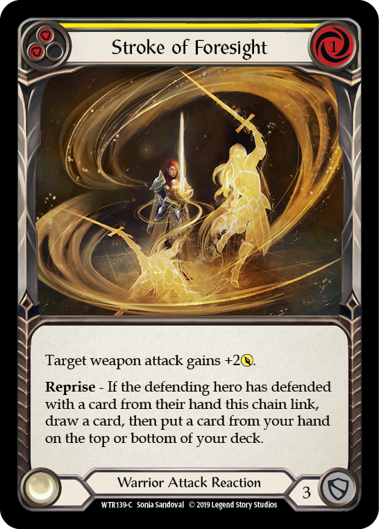 Stroke of Foresight (Yellow) [WTR139-C] (Welcome to Rathe)  Alpha Print Rainbow Foil | Good Games Morley
