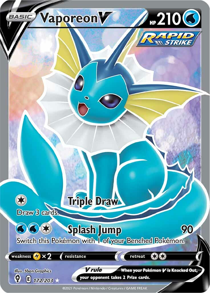 Vaporeon V (172/203) [Sword & Shield: Evolving Skies] | Good Games Morley