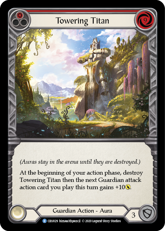 Towering Titan (Red) [CRU029] (Crucible of War)  1st Edition Rainbow Foil | Good Games Morley