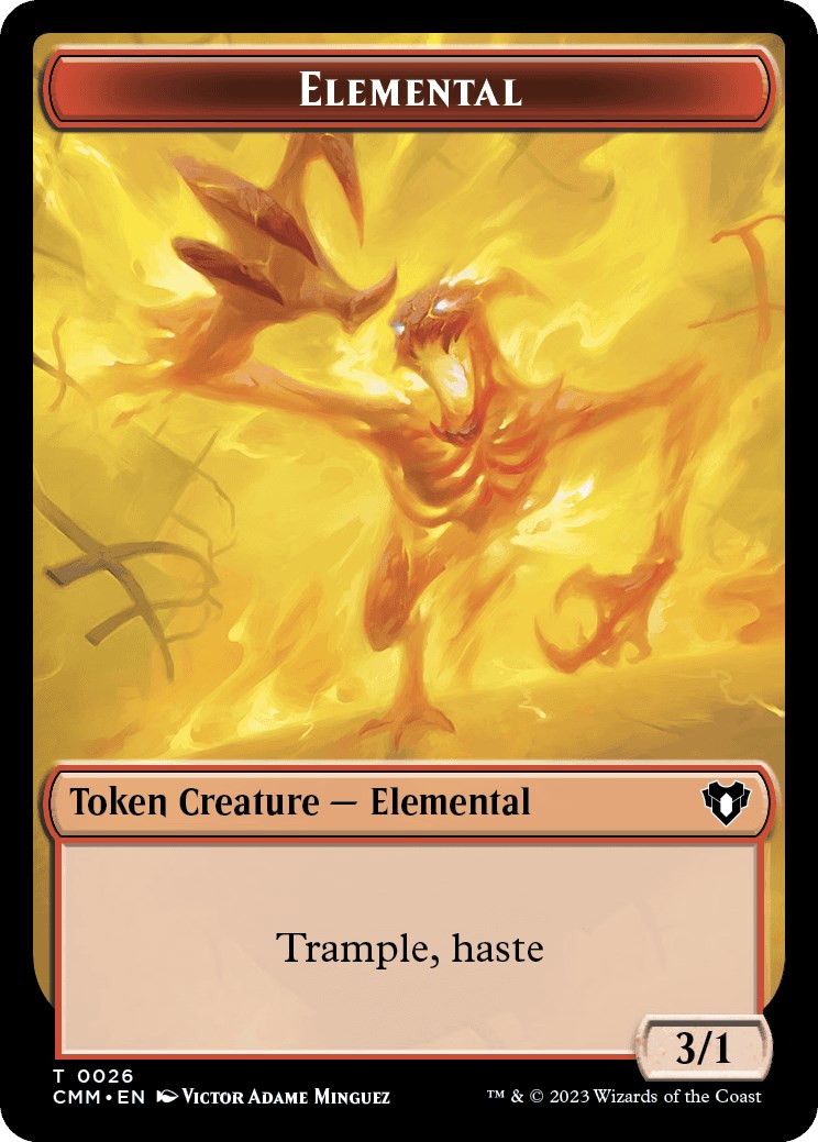Elemental (0026) // Construct (0042) Double-Sided Token [Commander Masters Tokens] | Good Games Morley