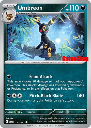 Umbreon (130/197) (GameStop Exclusive) [Scarlet & Violet: Black Star Promos] | Good Games Morley