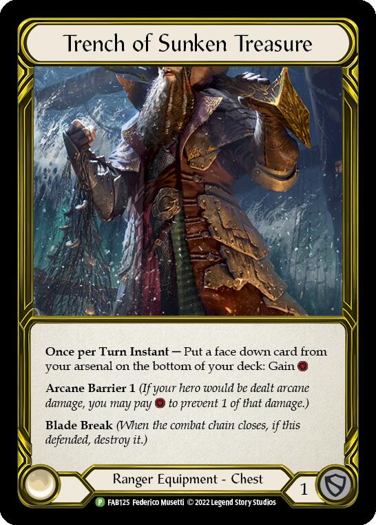 Trench of Sunken Treasure (Golden) [FAB125] (Promo)  Cold Foil | Good Games Morley