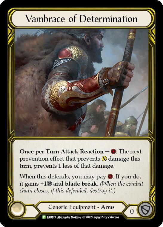 Vambrace of Determination (Golden) [FAB127] (Promo)  Cold Foil | Good Games Morley