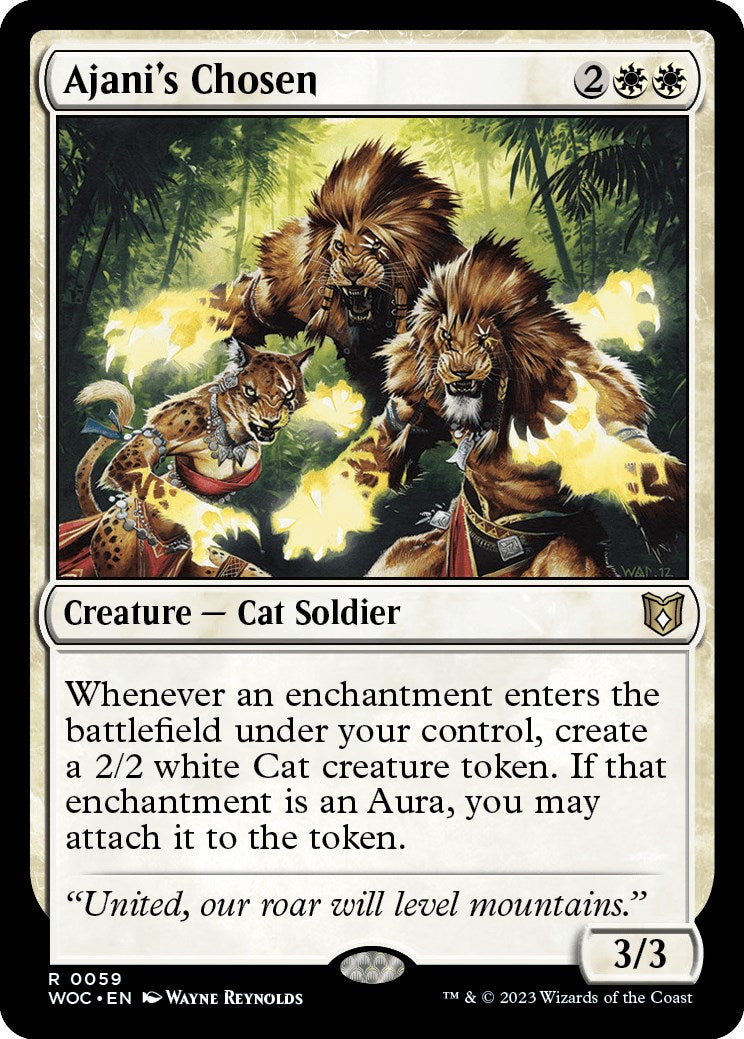 Ajani's Chosen [Wilds of Eldraine Commander] | Good Games Morley