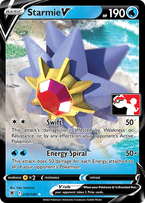 Starmie V (030/189) [Prize Pack Series Three] | Good Games Morley