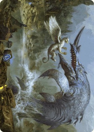 Horned Loch-Whale Art Card [Wilds of Eldraine Art Series] | Good Games Morley